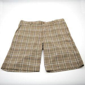 Nike Tour Performance Dri-Fit Golf Shorts / Khaki Plaid / Men's 36